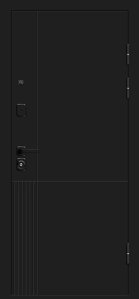 Входная дверь Optim Z-2 Нео Муар черный/Белый BR6179 внешняя сторона